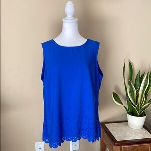 Roz&Ali Sleeveless Dark Blue Top 1X